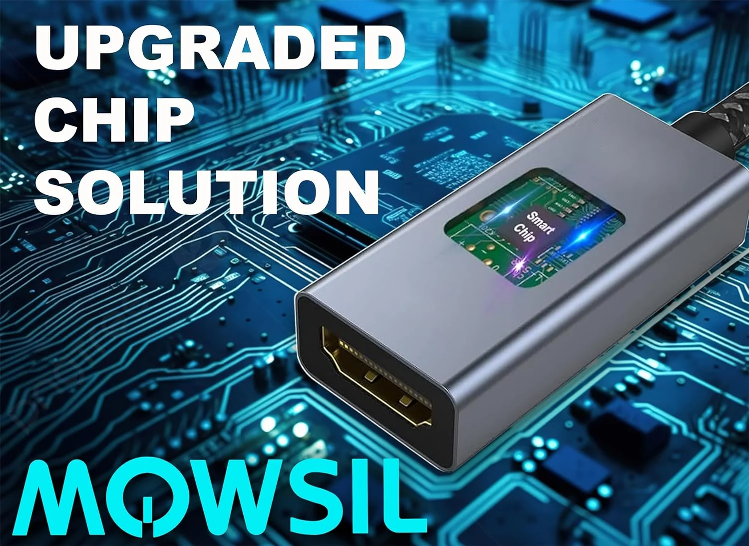 مبدل DisplayPort به HDMI موسیل (نر به ماده) - پشتیبانی از صدا و تصویر 4K@60Hz، بدنه آلیاژ آلومینیوم خاکستری، کانکتور با روکش طلا، مبدل DisplayPort به HDMI با قابلیت اتصال و پخش آسان برای مانیتورها و تلویزیون ها