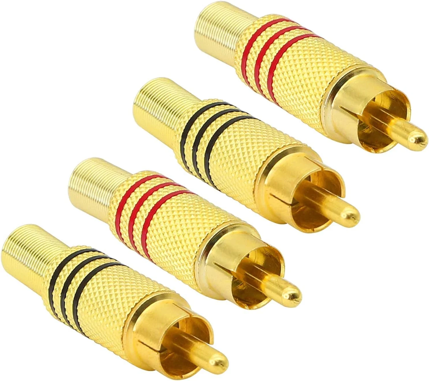 فیش RCA صوتی DKURVE®، فیش نر طلایی استریو AV، کابل خروجی تلویزیون، فیش RCA نر صوتی تصویری، اتصال دهنده نر فیش RCA برای کابل استریو، آداپتور جک صوتی تصویری برای فیش اتصال دهنده بلندگو