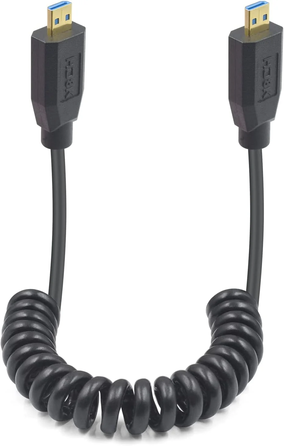 کابل فنری میکرو HDMI به میکرو HDMI 2.1 داتک 8K، کابل میکرو HDMI نر به نر فوق العاده نازک 48 گیگابیت بر ثانیه برای تلویزیون های HD، دوربین های فیلمبرداری، کنسول های بازی و سایر دستگاه ها با پورت میکرو HDMI طول 1.2 متر