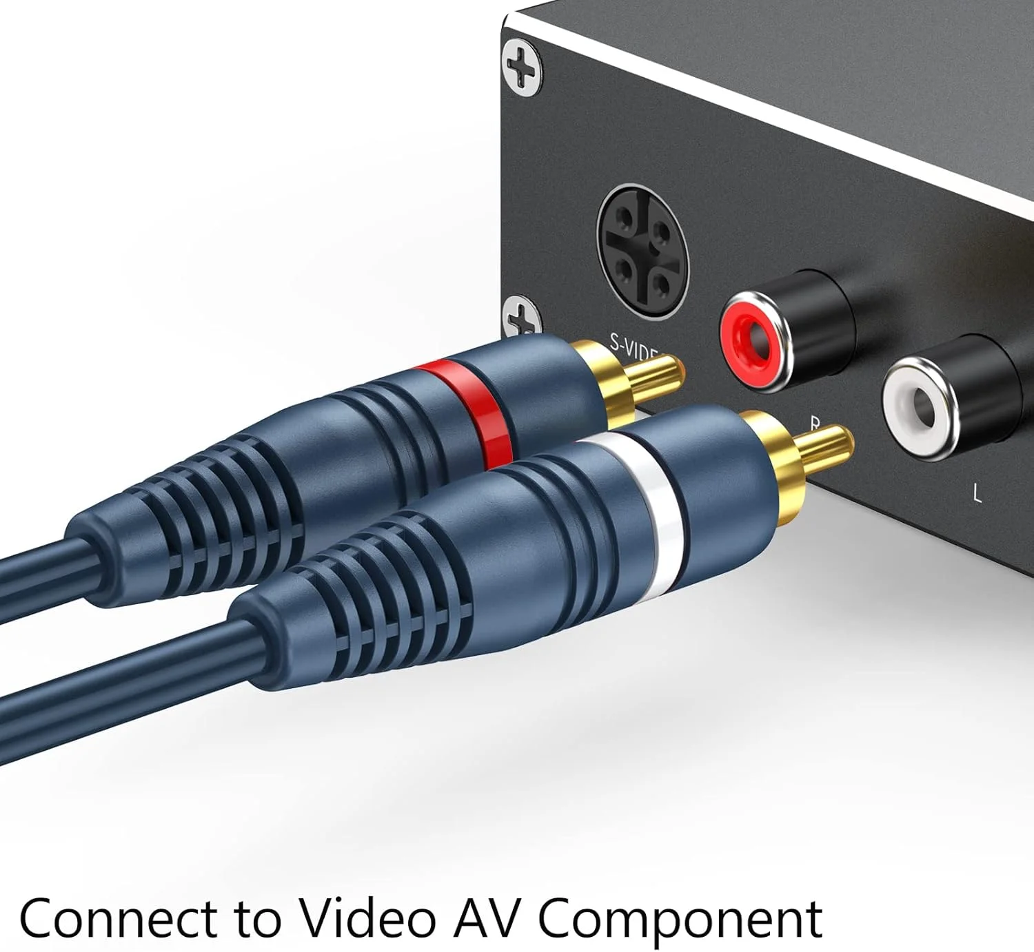 تبدیل RCA یک مادگی به دو نری، بسته 2 عددی - آداپتور تقسیم کننده کابل صوتی و تصویری RCA، آبی تیره