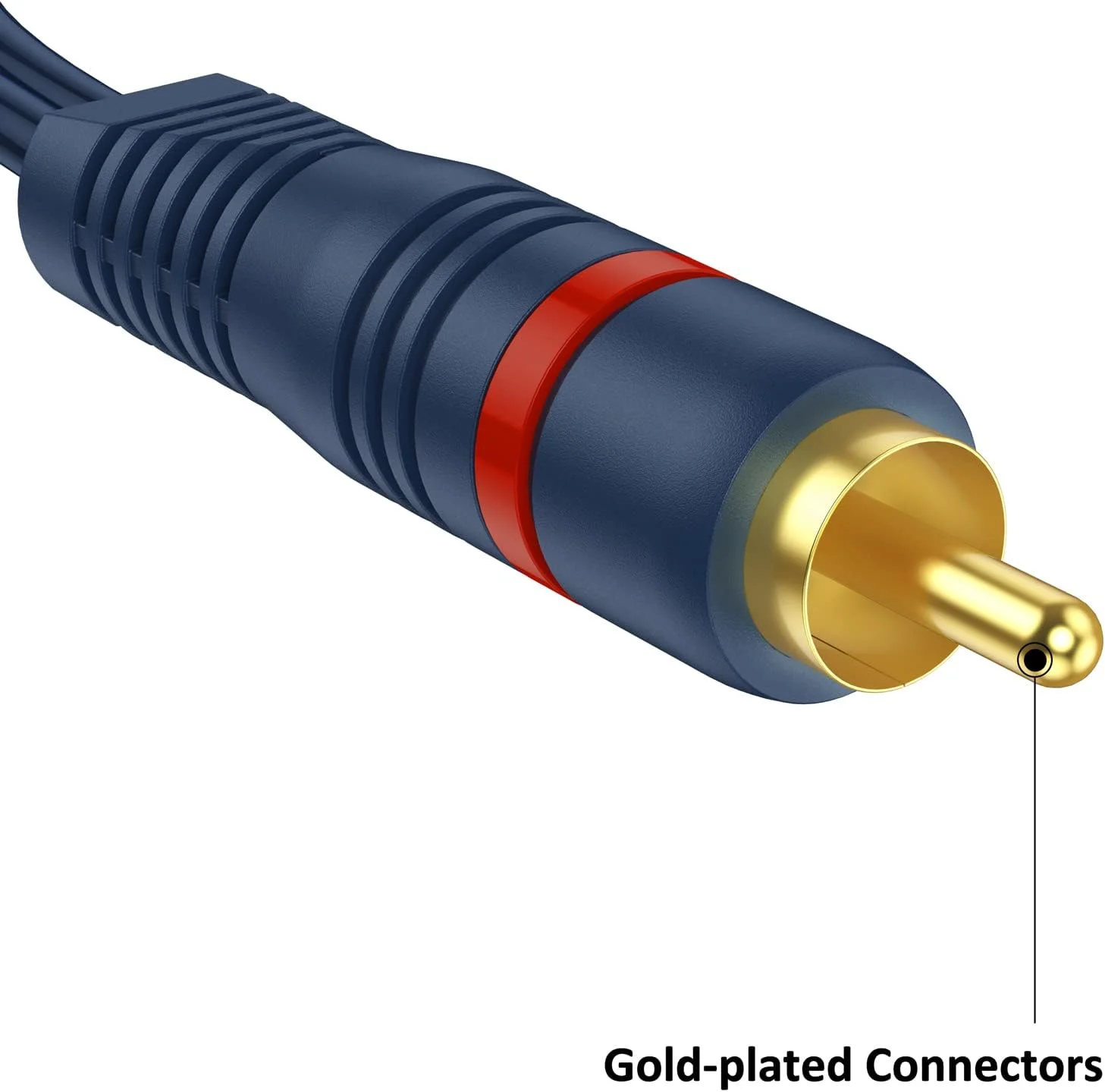 تبدیل RCA یک مادگی به دو نری، بسته 2 عددی - آداپتور تقسیم کننده کابل صوتی و تصویری RCA، آبی تیره