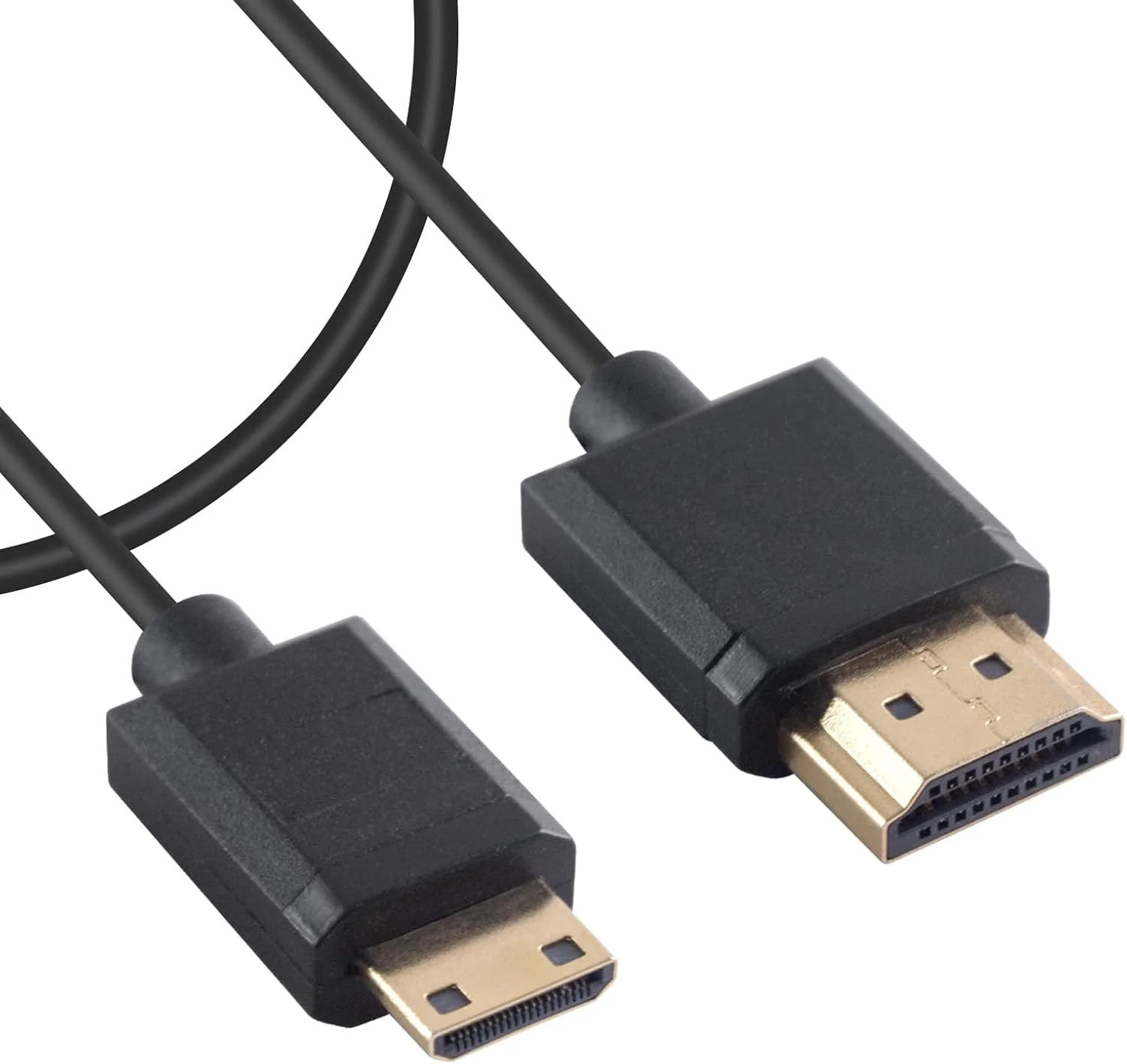 کابل مینی HDMI به HDMI داتک فوق العاده نازک 4K طول 60 سانتی متر، کابل کوتاه HDMI به مینی HDMI نر با پشتیبانی از K Ultra HD، برای پروژکتور، مانیتور، دوربین فیلمبرداری