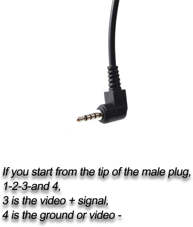 کابل مادگی AUX 2.5mm به RCA با سیم تریگر، کابل آداپتور AUX AV-IN خودرو به RCA برای تبلت GPS، دوربین داشبورد، دوربین DVR خودرو، دوربین دنده عقب