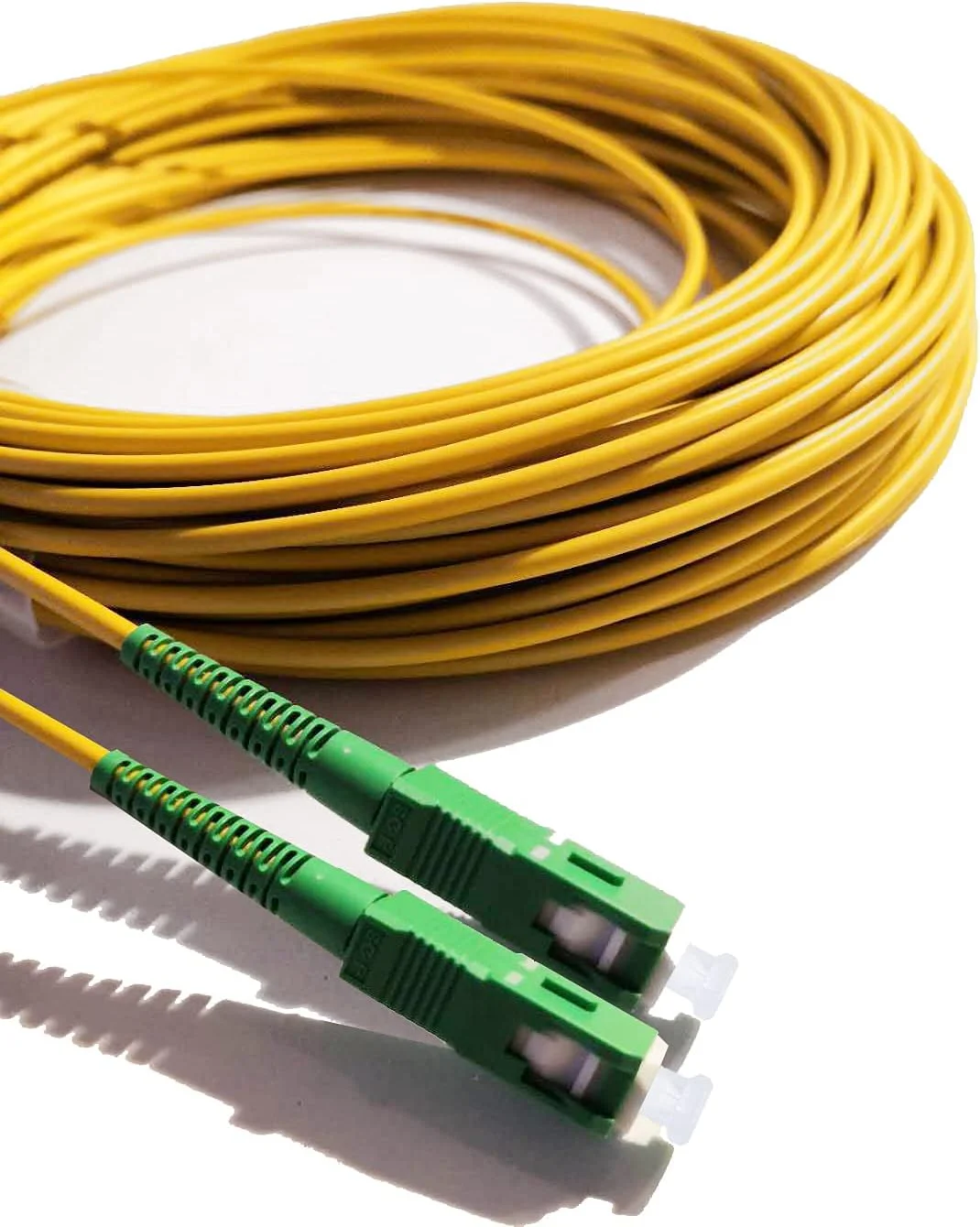 کابل فیبر نوری 20 متری SC/APC به SC/APC سینگل مود 9/125، سازگار با کابل های FTTH (فیبر به خانه)، 20 متر