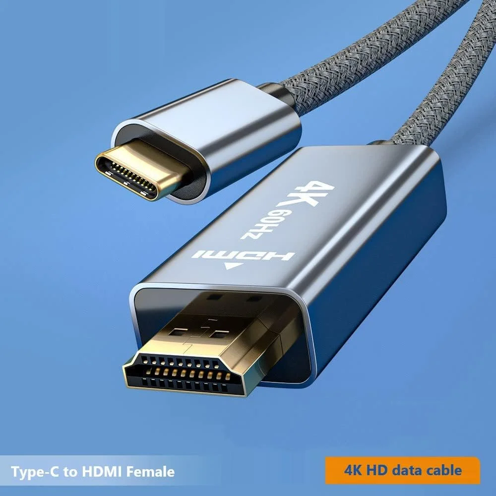 کابل تبدیل Type-c به hdmi با کیفیت بالا 4K، کابل بافته شده صوتی و تصویری 2 متری (2) کابل تبدیل Type-c به hdmi با کیفیت بالا 4K، کابل بافته شده صوتی و تصویری 2 متری (2)