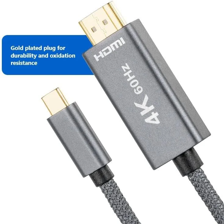 کابل تبدیل Type-c به hdmi با کیفیت بالا 4K، کابل بافته شده صوتی و تصویری 2 متری (2) کابل تبدیل Type-c به hdmi با کیفیت بالا 4K، کابل بافته شده صوتی و تصویری 2 متری (2)
