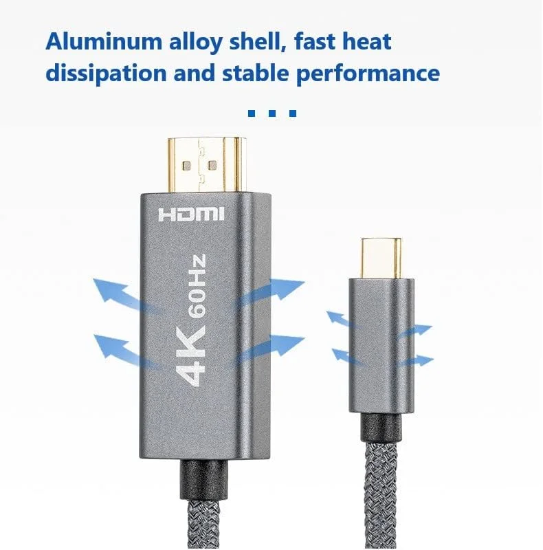 کابل تبدیل Type-c به hdmi با کیفیت بالا 4K، طول 2 متر، کابل بافته شده صدا و تصویر (1) کابل تبدیل Type-c به hdmi با کیفیت بالا 4K، طول 2 متر، کابل بافته شده صدا و تصویر (1)