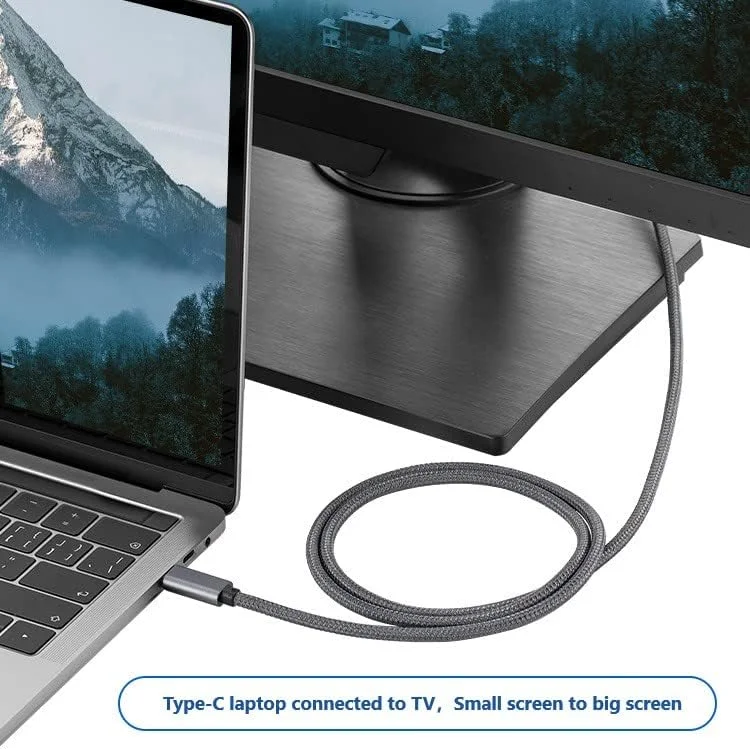 کابل تبدیل Type-c به hdmi با کیفیت بالا 4K، طول 2 متر، کابل بافته شده صدا و تصویر (1) کابل تبدیل Type-c به hdmi با کیفیت بالا 4K، طول 2 متر، کابل بافته شده صدا و تصویر (1)