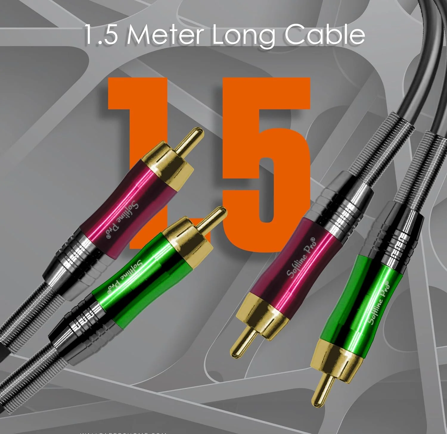 کابل صوتی استریو 2RCA به 2RCA سافت لاین پرو SP، طول 1.5 متر، اتصال نر به نر (مشکی، سبز، قرمز)