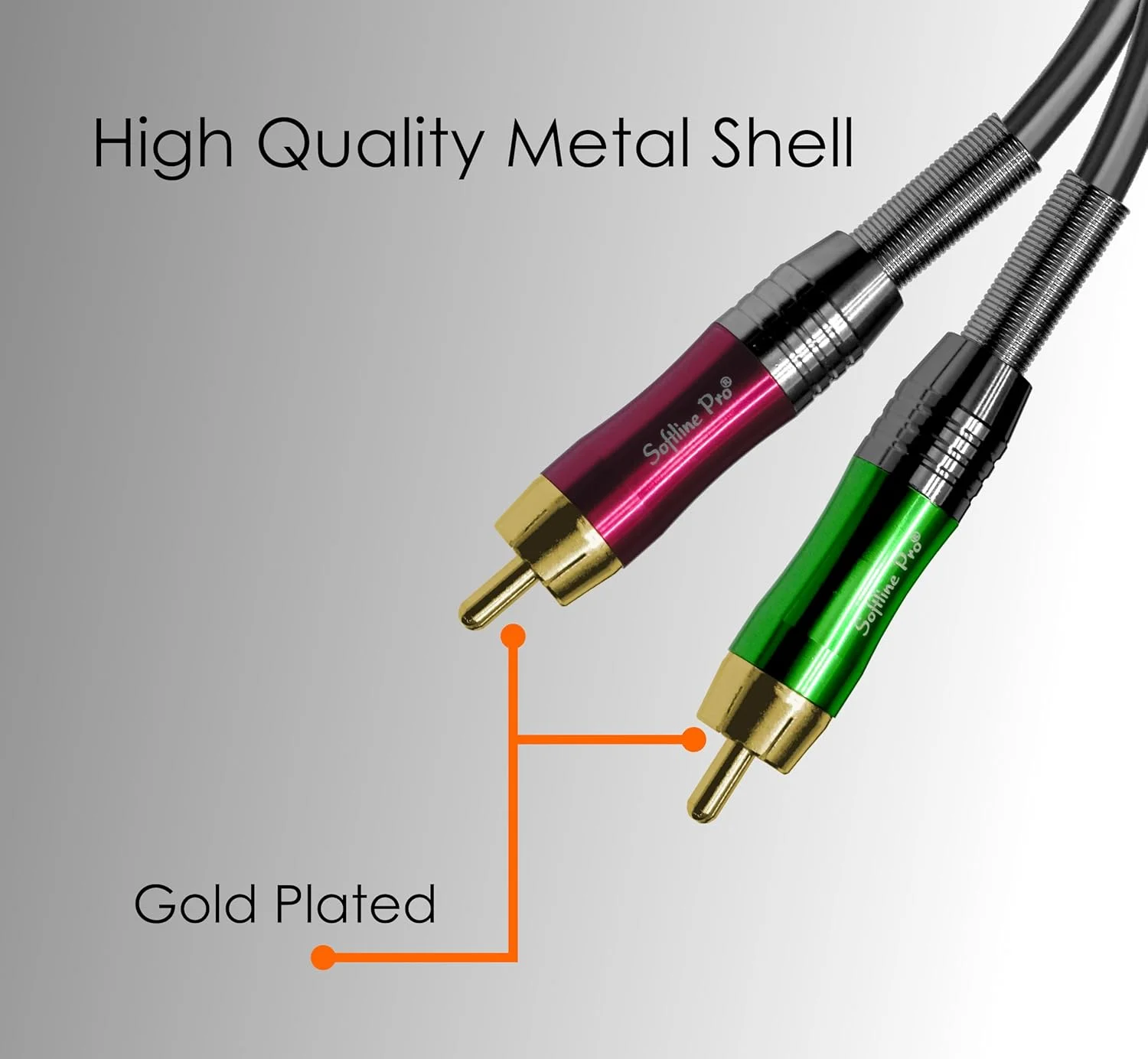 کابل صوتی استریو 2RCA به 2RCA سافت لاین پرو SP، طول 1.5 متر، اتصال نر به نر (مشکی، سبز، قرمز)