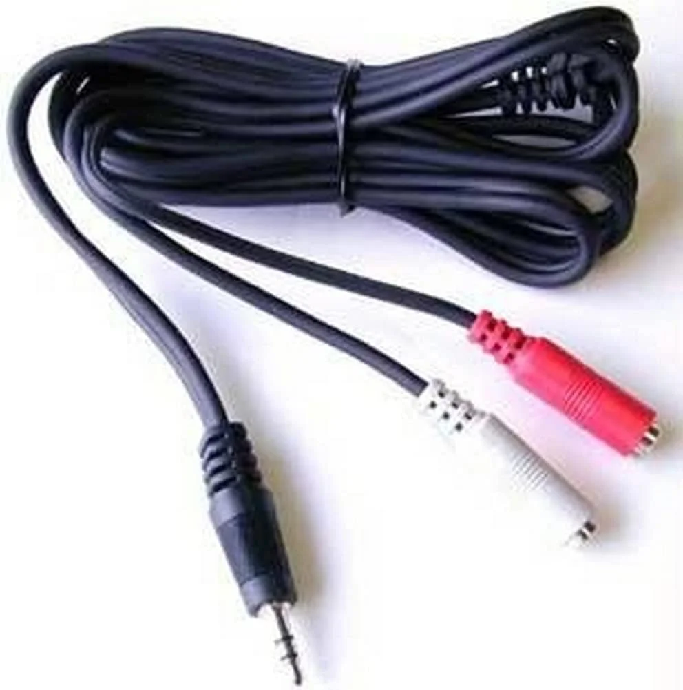 کابل Y استریو صوتی 15 سانتی‌متری - نر 3.5 میلی‌متری به 2x RCA مادگی - جک هدفون به RCA – اتصال کامپیوتر/MP3 به استریو 1x مینی جک 2x RCA (MUMFRCA)