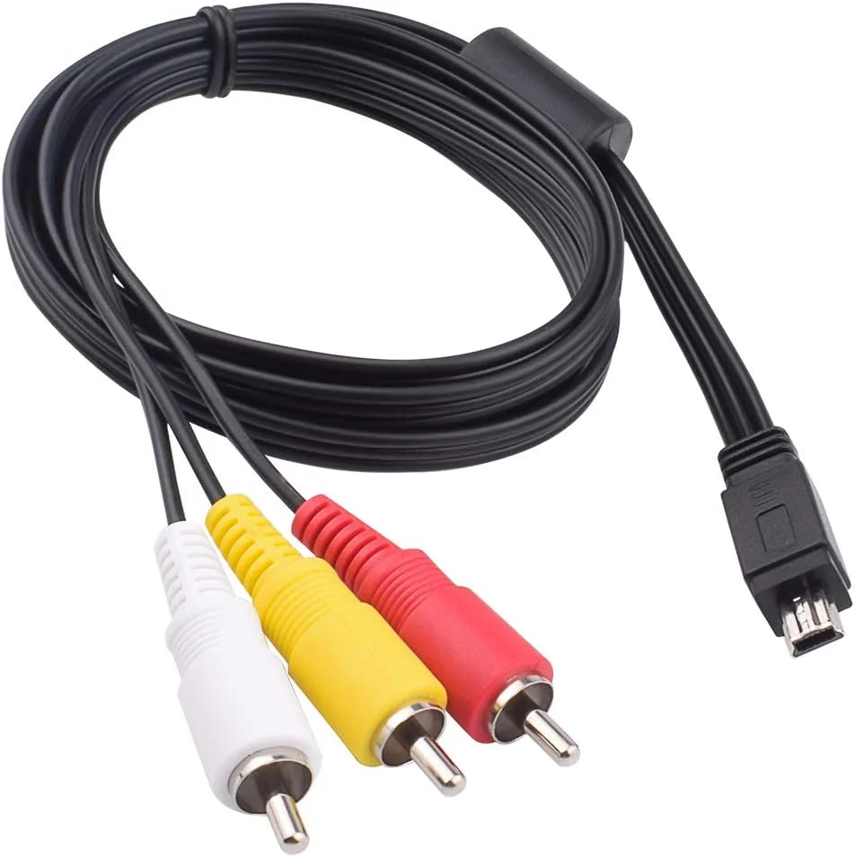 کابل مینی USB به 3 RCA AV استریو جایگزین کابل صوتی و تصویری برای AVC-DC400ST EOS 7D, 60D, 60Da,70D,100D,550D, 600D, 650D, 700D & EOS Rebel SL1, T2i, T3i, T4i, دوربین دیجیتال SLR