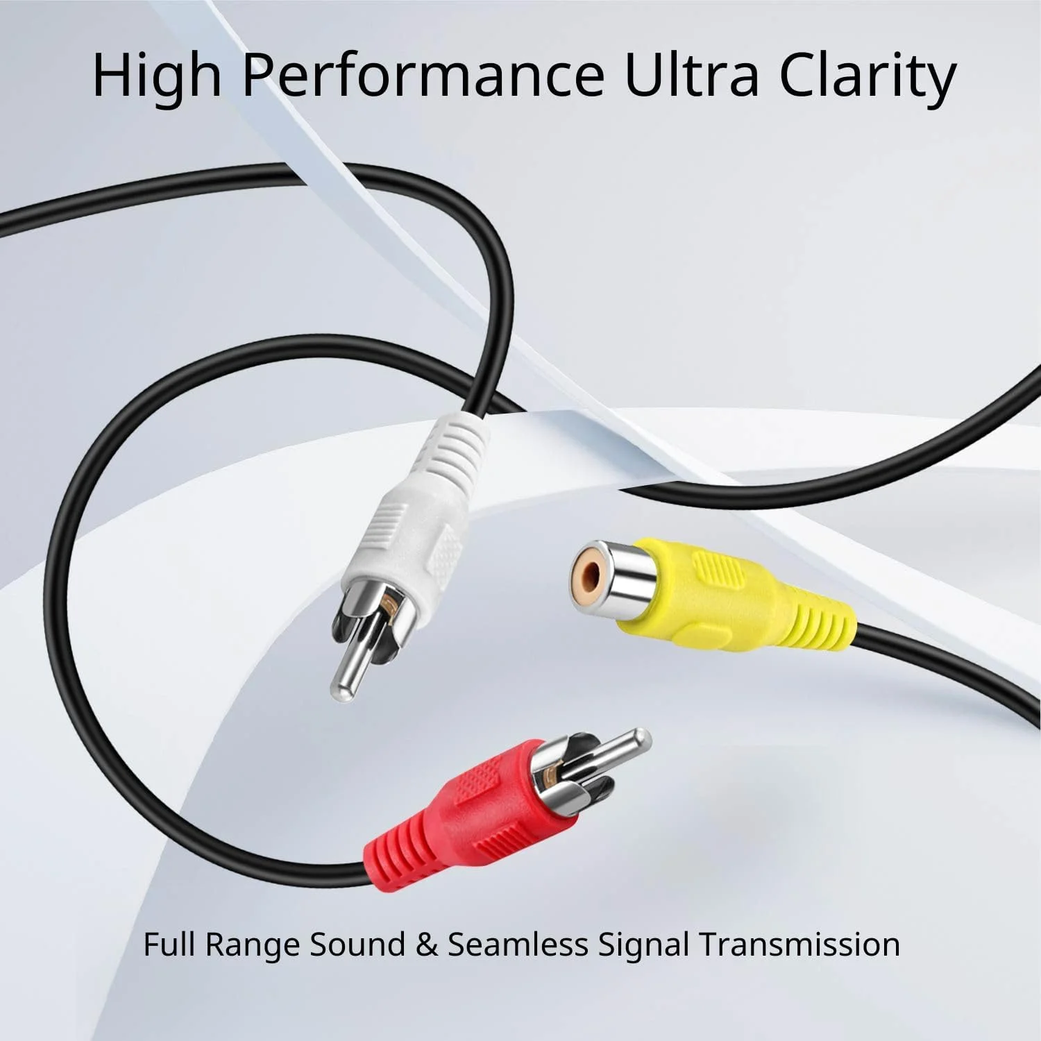 کابل افزایش طول RCA (طول 4.5 متر) آداپتور سیم رابط توسعه دهنده صوتی و تصویری کامپوزیت 3RCA نری به مادگی دوگانه قرمز/سفید برای گسترش صدا و تصویر استریو 2 کاناله (چپ و راست)
