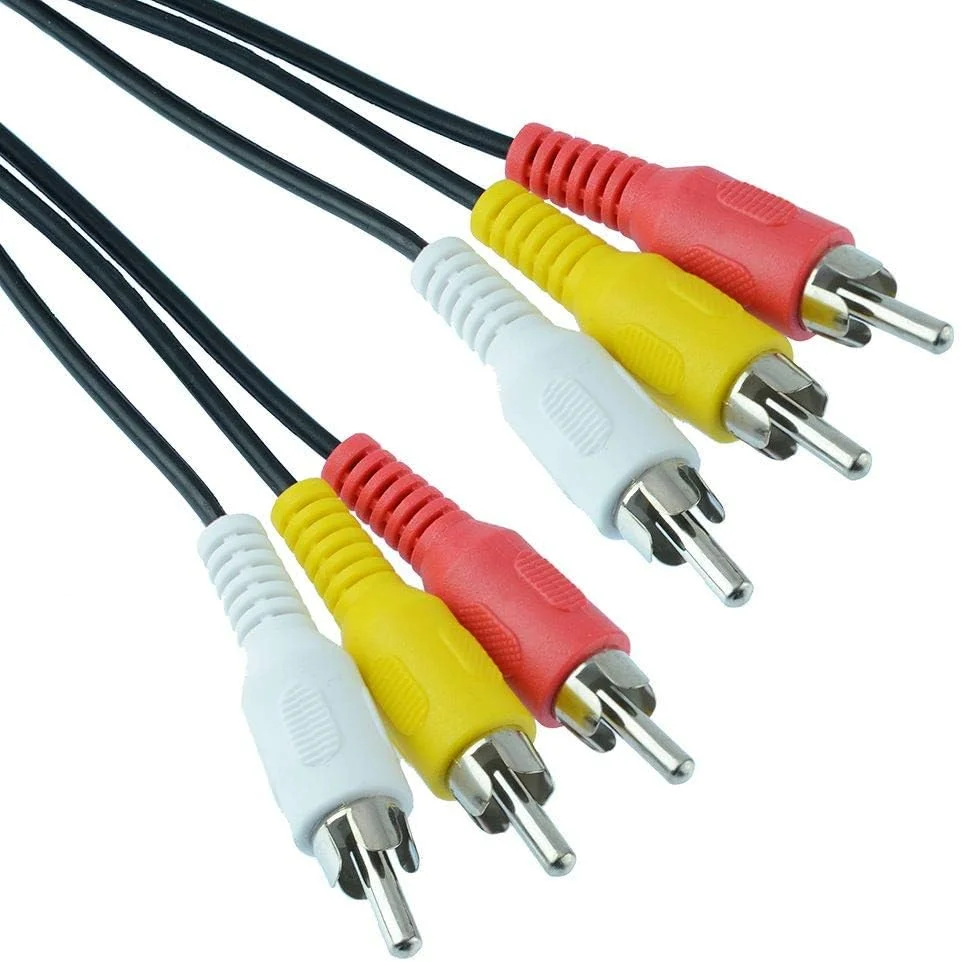 کابل صوتی و تصویری سه فیش RCA نر به نر (طول 1.5 متر) با فیش های زرد، سفید و قرمز