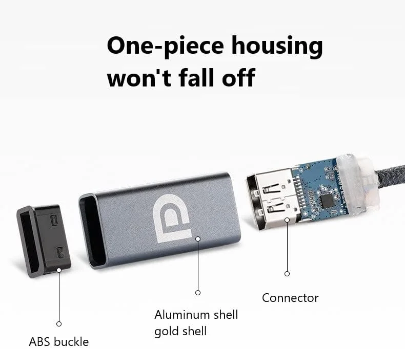 کابل تبدیل Type-C به DP، انتقال صدا و تصویر HD از کامپیوتر و موبایل به همراه مبدل صفحه نمایش، کابل بافته شده صوتی 0.2 متری (2)