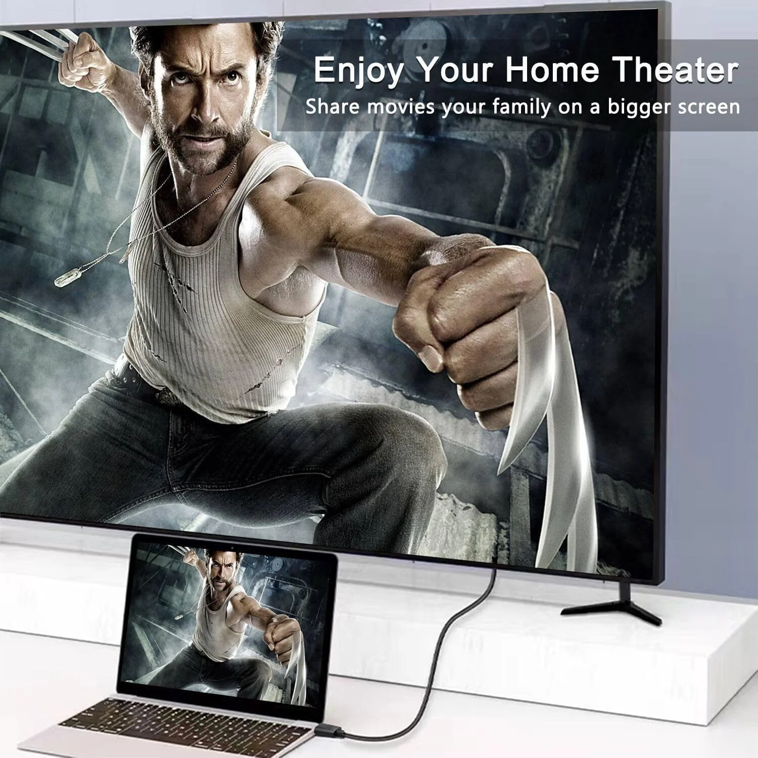 کابل USB به HDMI با طول 2 متر، 4K@60HZ، کابل نر USB 3.0 به HDMI نر برای HDTV/ PlayStation3/ DVD Player/مانیتورها/پروژکتور