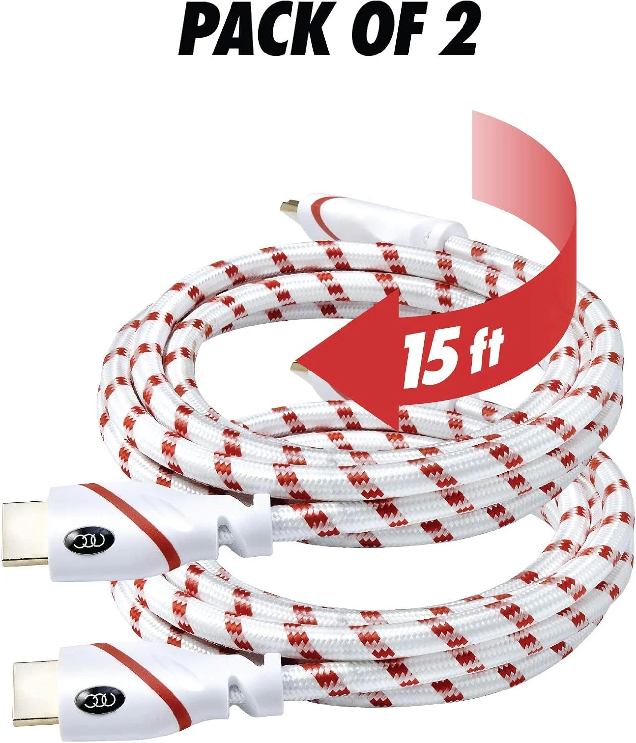 کابل HDMI با وضوح فوق العاده 15 فوت - بسته 2 عددی - رزولوشن 4K UHD 2.0b - پشتیبانی از اترنت HDR ویدئو HD پهنای باند 18 گیگابیت بر ثانیه - کانال بازگشت صدا - 15 فوت (4.5 متر) HDMI پرسرعت کابل HDMI با وضوح فوق العاده 15 فوت - بسته 2 عددی - رزولوشن 4K UHD 2.0b - پشتیبانی از اترنت HDR ویدئو HD پهنای باند 18 گیگابیت بر ثانیه - کانال بازگشت صدا - 15 فوت (4.5 متر) HDMI پرسرعت