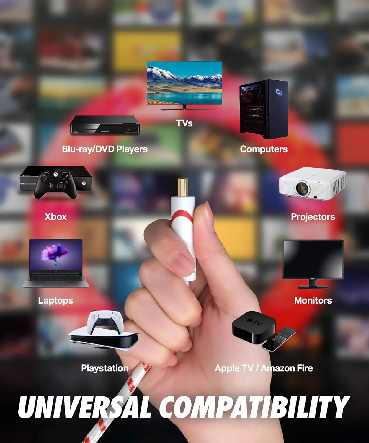 کابل HDMI با وضوح فوق العاده 15 فوت - بسته 2 عددی - رزولوشن 4K UHD 2.0b - پشتیبانی از اترنت HDR ویدئو HD پهنای باند 18 گیگابیت بر ثانیه - کانال بازگشت صدا - 15 فوت (4.5 متر) HDMI پرسرعت کابل HDMI با وضوح فوق العاده 15 فوت - بسته 2 عددی - رزولوشن 4K UHD 2.0b - پشتیبانی از اترنت HDR ویدئو HD پهنای باند 18 گیگابیت بر ثانیه - کانال بازگشت صدا - 15 فوت (4.5 متر) HDMI پرسرعت