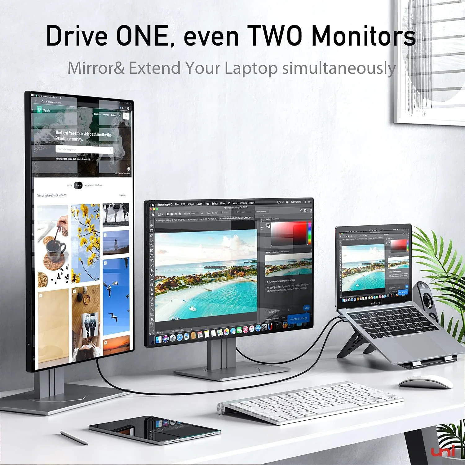 کابل USB C به HDMI یونی، [4K، سرعت بالا] USB Type-C به HDMI برای دفتر کار خانگی، [سازگار با Thunderbolt 3/4] برای iPhone 15 Pro/Pro Max، MacBook Pro/Air، iPad Pro/Air، iMac، S23، XPS 17 و غیره - 1.8 متر