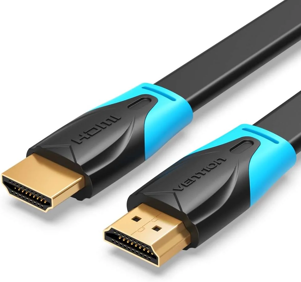 کابل HDMI تخت 4K ونشن، کابل HDMI 2.0 نر به نر با سرعت فوق العاده بالا 18 گیگابیت بر ثانیه 4K@60Hz 3D، بازگشت ویدئو UHD 3860p، HD 1080p، سازگار با اترنت برای Apple TV، Xbox VAA-B02 (کابل HDMI تخت، 2 متری)
