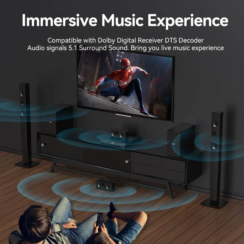 کابل صوتی RCA نر به نر VENTION با روکش بافته شده پنبه ای، 1 متر، کانکتورهای روکش طلا، پوسته آلیاژ آلومینیوم، صدای استریو Hi-Fi، انتقال بدون نویز برای سینمای خانگی، آمپلی فایرها، بلندگوها، گرامافون