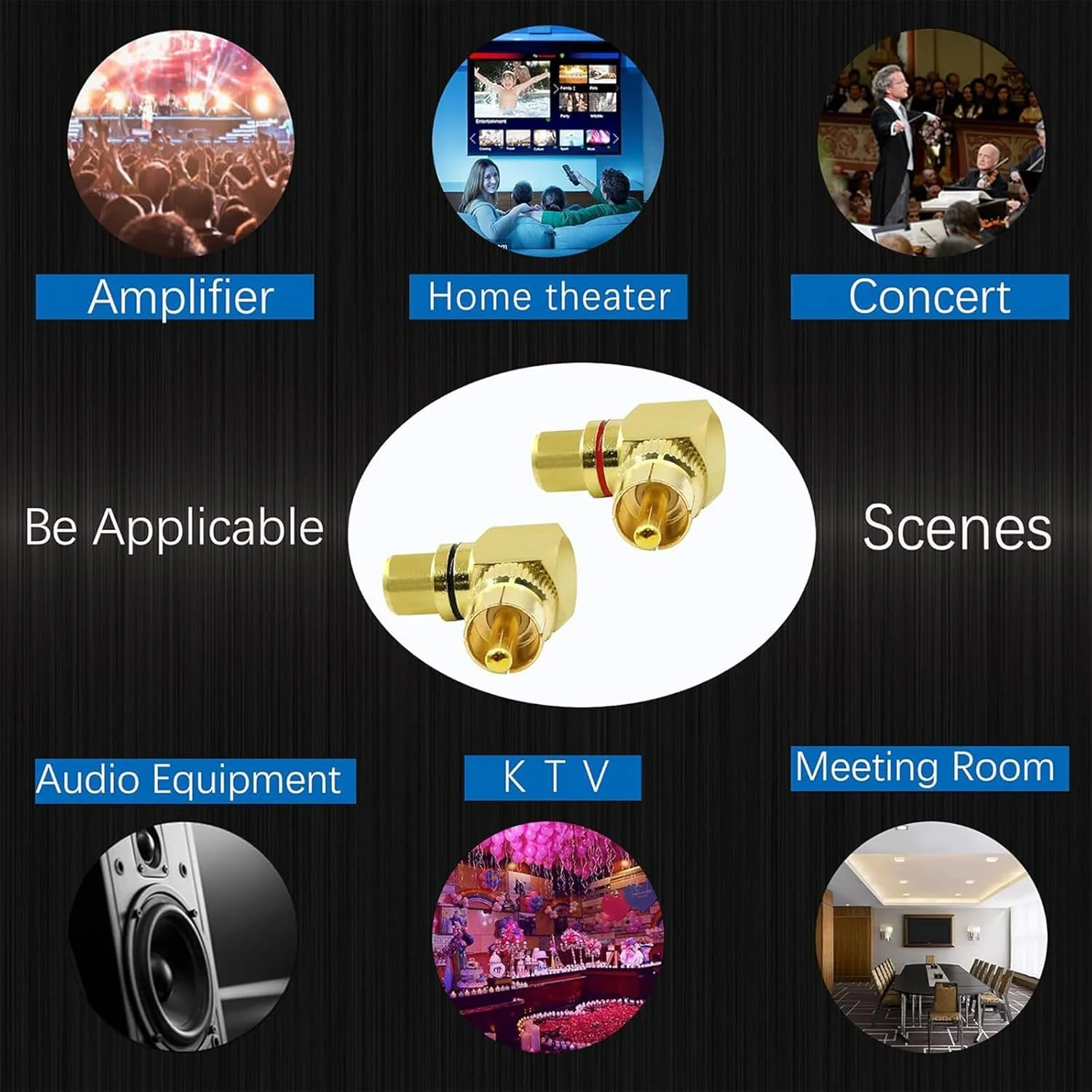 آداپتور RCA زاویه راست 90 درجه، 2 عددی، تبدیل کننده نری به مادگی RCA، آداپتور زاویه دار برای آمپلی فایر HiFi، آداپتور RCA استریو صوتی یا تصویری AV، کابل RCA 90 درجه