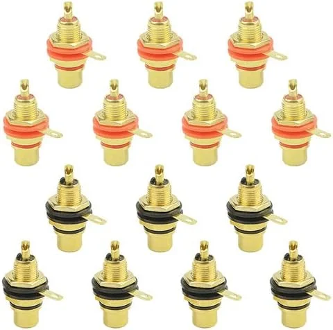 WMYCONGCONG بسته 14 عددی کانکتور مادگی RCA برای نصب روی پنل شاسی، مناسب برای ترمینال صوتی آمپلی فایر WMYCONGCONG بسته 14 عددی کانکتور مادگی RCA برای نصب روی پنل شاسی، مناسب برای ترمینال صوتی آمپلی فایر