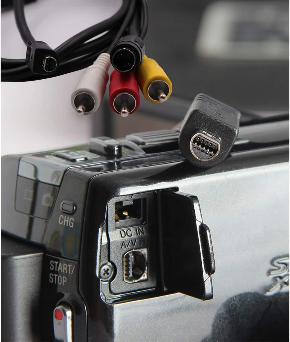 کابل خروجی تلویزیون AV A/V مدل VMC-15FS برای دوربین فیلمبرداری سونی Handycam مدل های DCR-D/H/I/S HDR-C/H/S/T/U/X و مدل های بیشتر