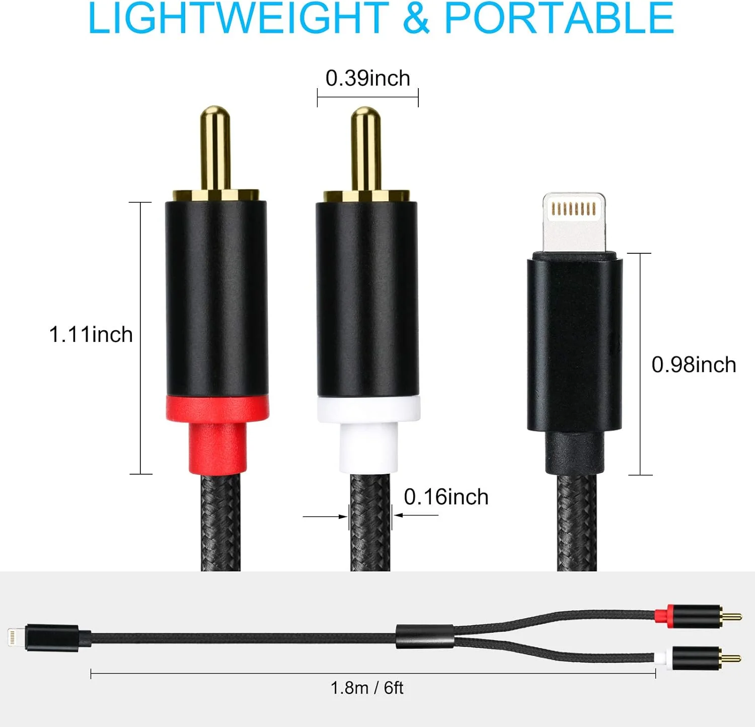 آداپتور لایتنینگ به کابل RCA، آداپتور تقسیم کننده استریو Y برای مدل های منتخب آیفون، آیپد و آیپاد برای آمپلی فایر، خودرو، سینمای خانگی، بلندگو و موارد دیگر نقره ای 1.8 متری آداپتور لایتنینگ به کابل RCA، آداپتور تقسیم کننده استریو Y برای مدل های منتخب آیفون، آیپد و آیپاد برای آمپلی فایر، خودرو، سینمای خانگی، بلندگو و موارد دیگر نقره ای 1.8 متری
