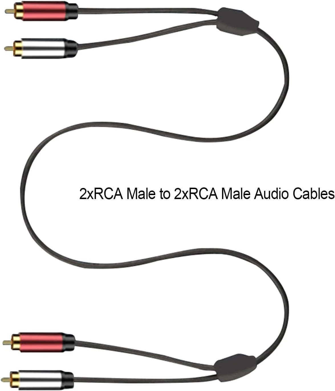 کابل RCA ایکس‌ماکسی، کابل‌های صوتی استریو 2RCA نر به 2RCA نر برای سینمای خانگی، تلویزیون‌های HD، آمپلی‌فایر، سیستم‌های Hi-Fi، بلندگوها (3 متر)