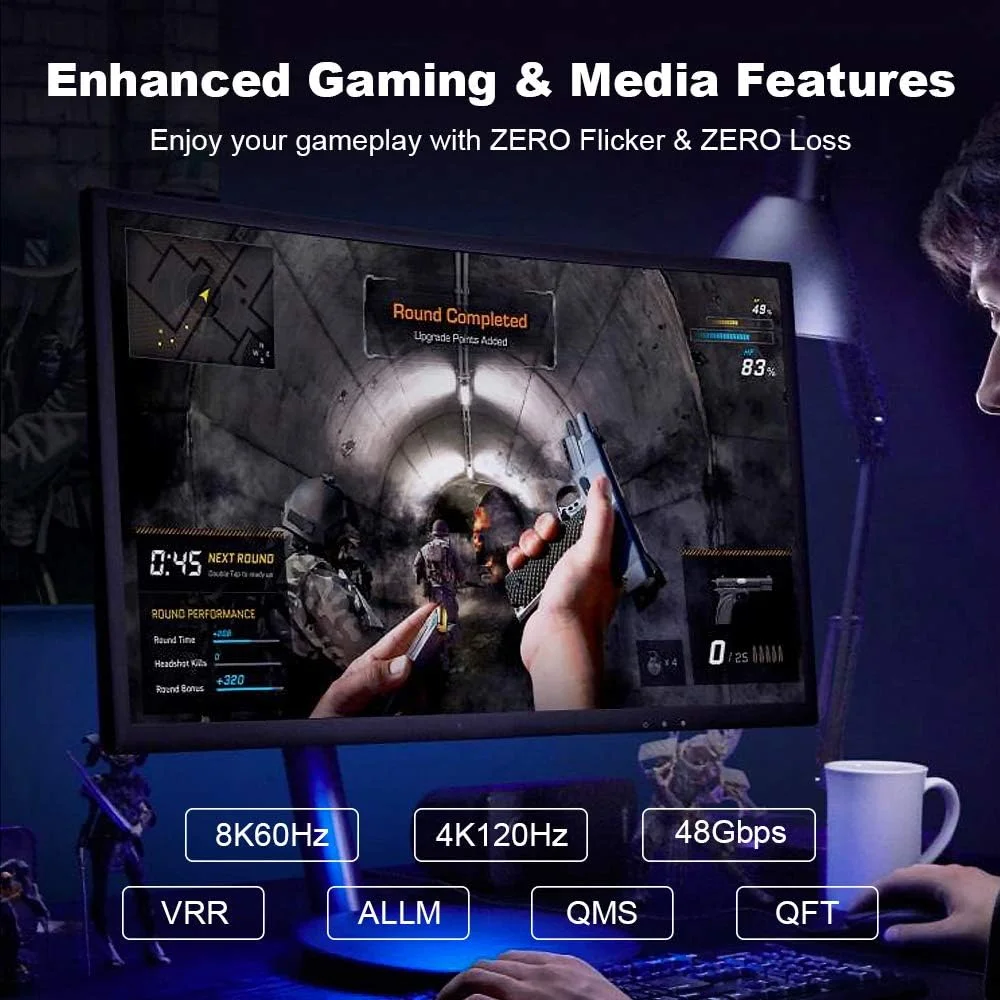 کابل فیبر نوری HDMI 8K واقعی Yauhody، طول 15 متر، دارای رتبه CL3، سرعت فوق العاده بالا 48 گیگابیت بر ثانیه HDMI 2.1 روی فیبر، پشتیبانی از 10K، 8K@60Hz، 4K@144Hz/120Hz/60Hz، HDCP 2.2 & 2.3، eARC، Dynamic HDR 10، 3D (15 متر)