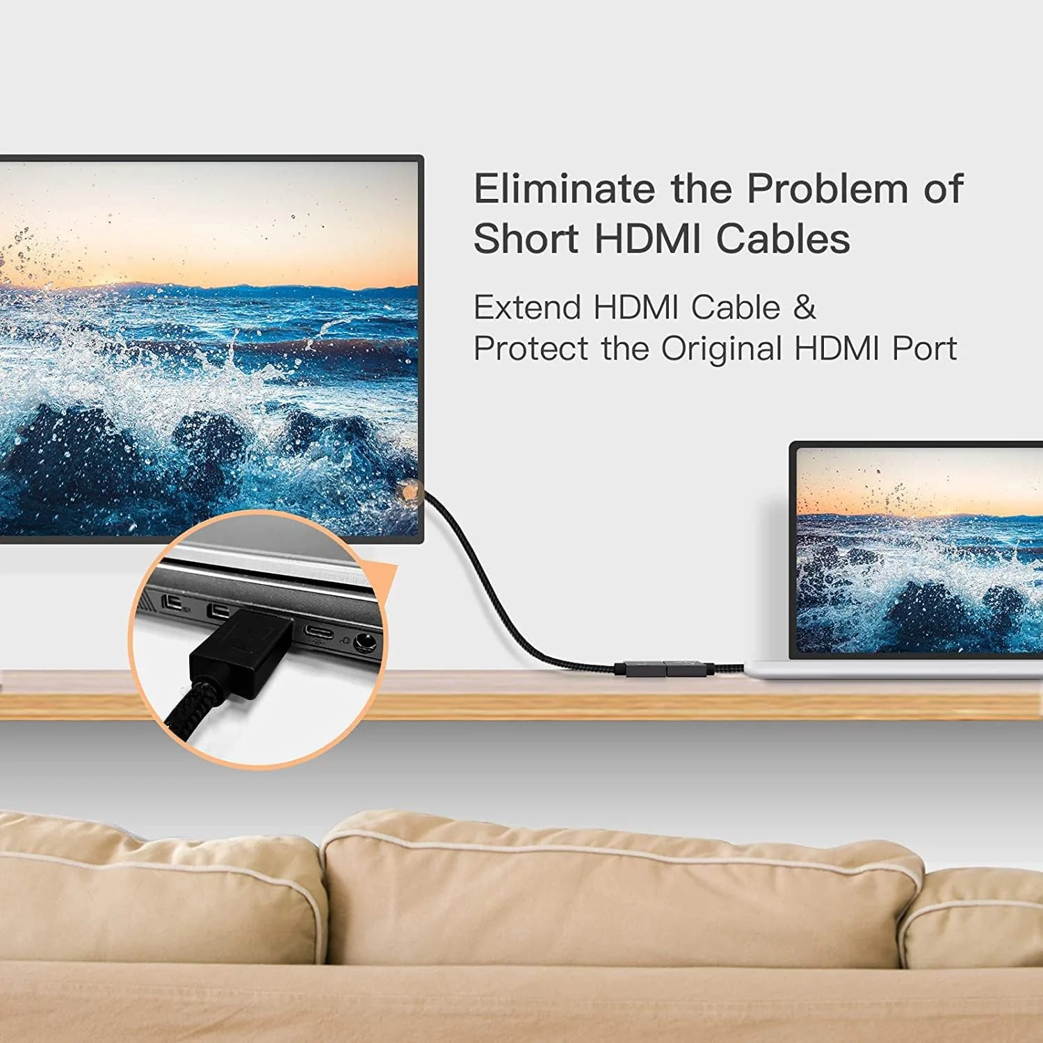 افزایش طول کابل HDMI (12 سانتی متر / 2 عدد) افزایش طول کابل HDMI (12 سانتی متر / 2 عدد)