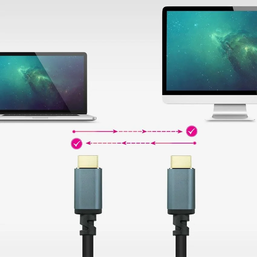 کابل HDMI 2.1 8K به طول 1.5 متر، اتصال نر به نر، مناسب برای انتقال صدا و تصویر با کیفیت بالا