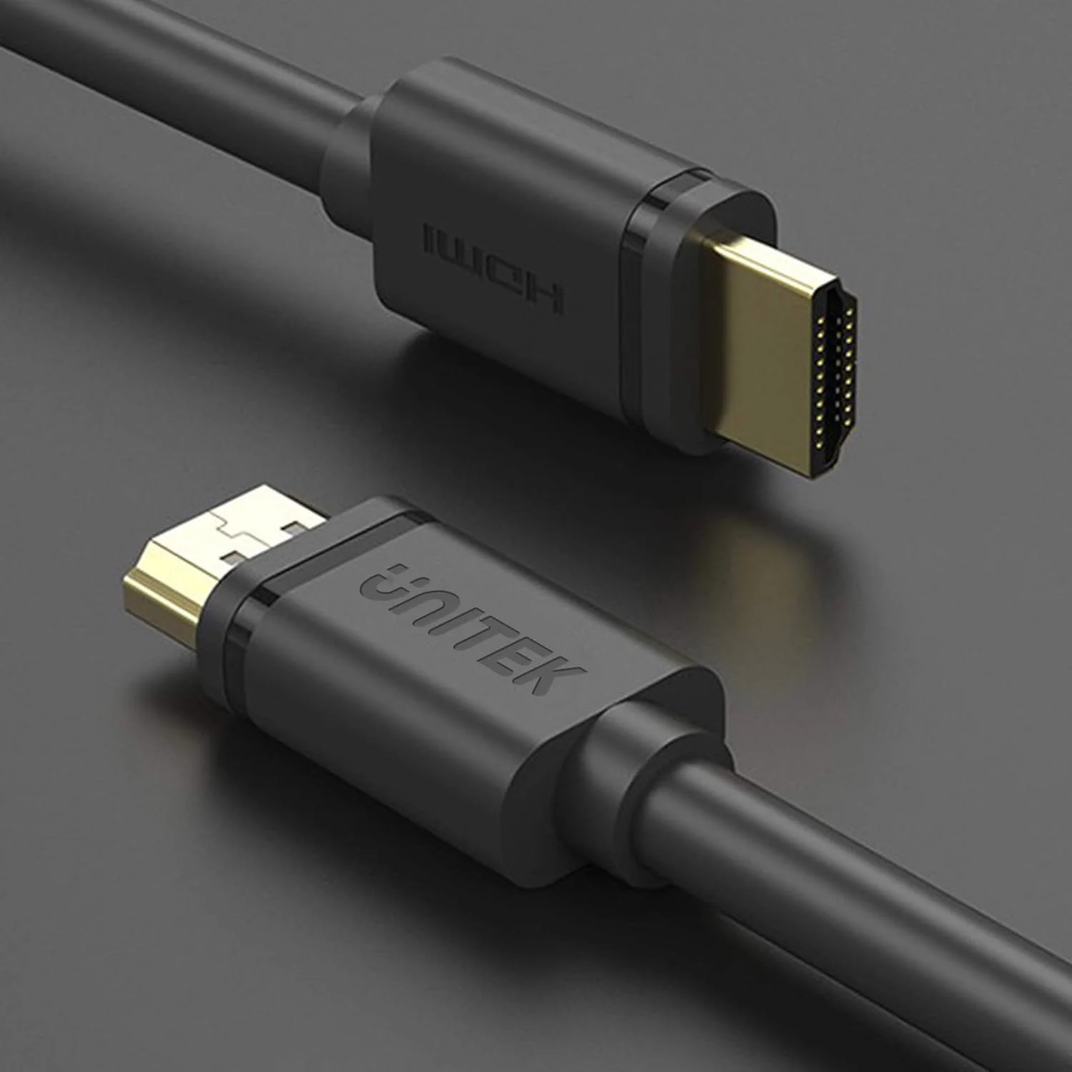 کابل HDMI یک متری UNITEK (نر به نر)، نسخه 2.0، 4K@60p، صوتی و تصویری، قطر خارجی 7.3 میلی متر، 100% مس، سرعت بالا با کابل HDMI اترنت، کابل مانیتور، کابل نمایشگر، مشکی