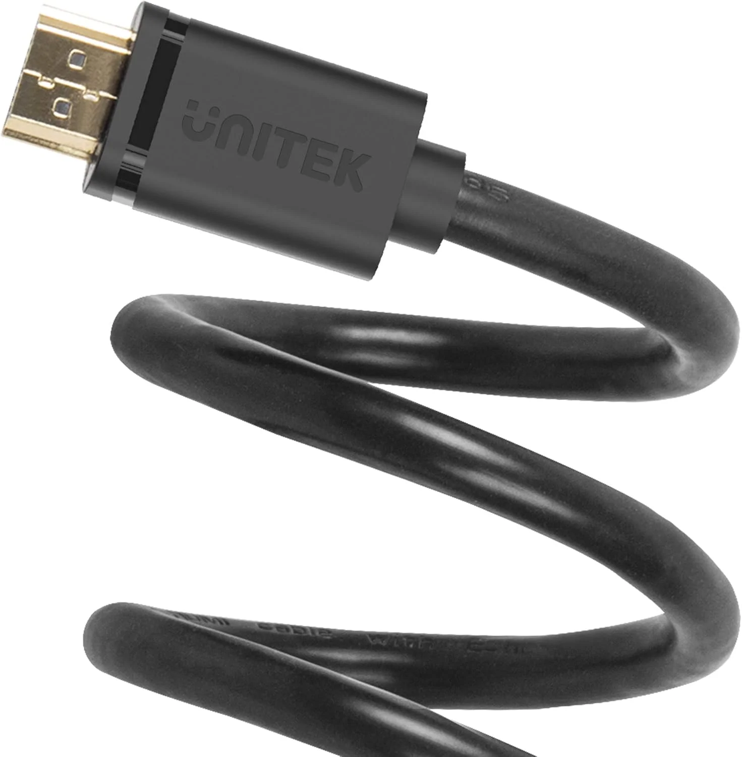 کابل HDMI یک متری UNITEK (نر به نر)، نسخه 2.0، 4K@60p، صوتی و تصویری، قطر خارجی 7.3 میلی متر، 100% مس، سرعت بالا با کابل HDMI اترنت، کابل مانیتور، کابل نمایشگر، مشکی