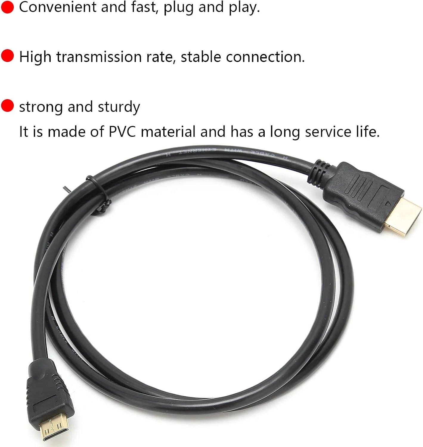 کابل میکرو HDMI (نوع A) به HDMI (نوع C)، کابل افزایش طول 100 سانتی متری نوع A به نوع C، سیم رابط چند رسانه ای HD برای صدا و تصویر با کیفیت بالا کابل میکرو HDMI (نوع A) به HDMI (نوع C)، کابل افزایش طول 100 سانتی متری نوع A به نوع C، سیم رابط چند رسانه ای HD برای صدا و تصویر با کیفیت بالا