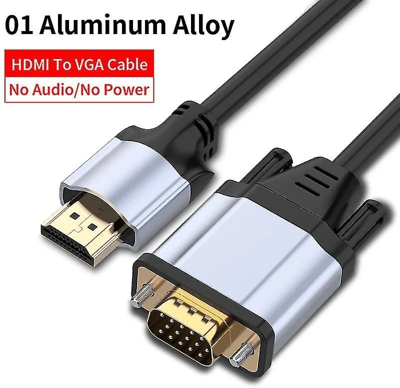 مبدل کابل MICROWARE HD 1080P سازگار با HDMI به VGA، تبدیل کننده ویدیو و صدا نر به نر برای پروژکتور، مانیتور، لپ تاپ، کامپیوتر، تی وی باکس، ایکس باکس، PS4