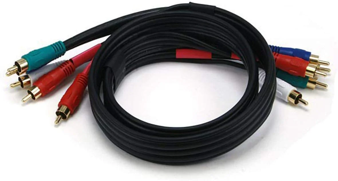 کابل کواکسیال کامپوننت ویدیو/صوتی 5-RCA مونوپرایس 3 فوتی 22AWG (RG-59/U) - مشکی کابل کواکسیال کامپوننت ویدیو/صوتی 5-RCA مونوپرایس 3 فوتی 22AWG (RG-59/U) - مشکی