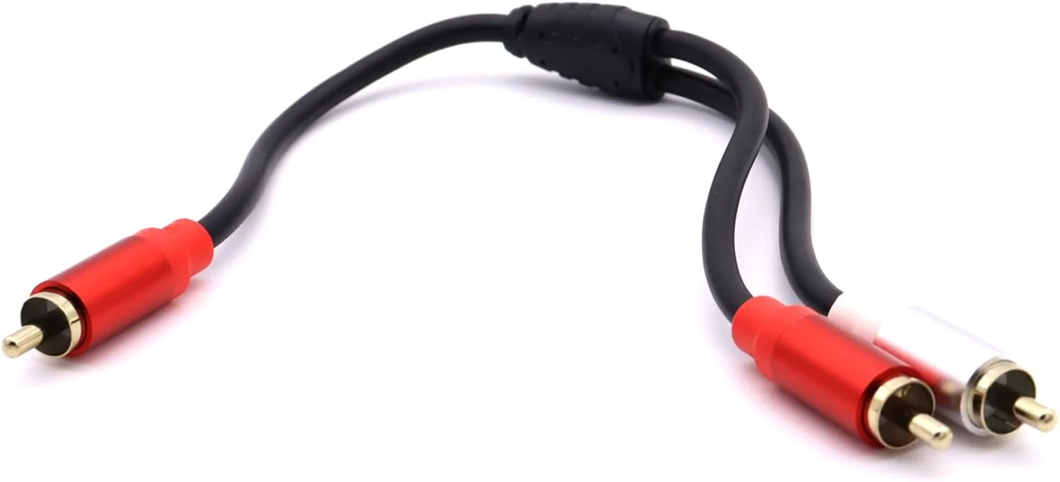 کابل تبدیل RCA به دو RCA موتُنگ، روکش طلایی، 1 نری به 2 نری، کابل صوتی و تصویری برای سینمای خانگی، ساب ووفر، پخش کننده CD، طول 0.3 متر کابل تبدیل RCA به دو RCA موتُنگ، روکش طلایی، 1 نری به 2 نری، کابل صوتی و تصویری برای سینمای خانگی، ساب ووفر، پخش کننده CD، طول 0.3 متر