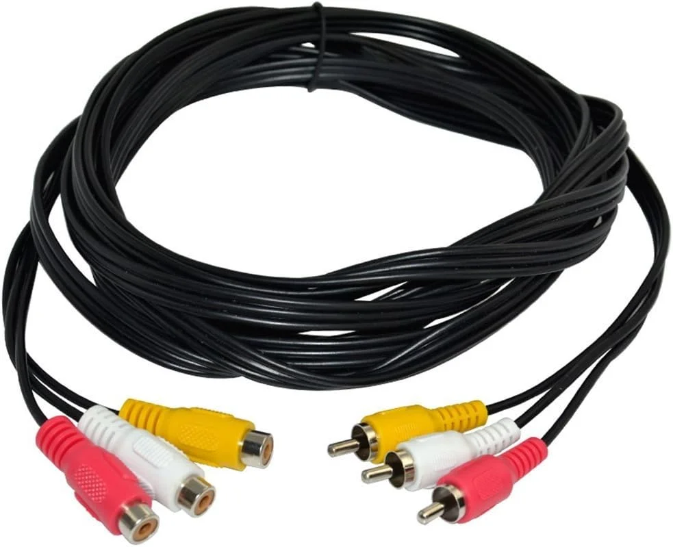 کابل افزایش طول صدا و تصویر 3 فیش نری به 3 فیش مادگی کابل افزایش طول صدا و تصویر 3 فیش نری به 3 فیش مادگی