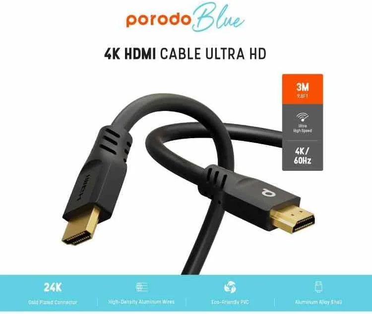 کابل HDMI 4K/60Hz نکست استور Ultra HD طول 3 متر، کانکتور با روکش طلای 24 عیار، بدنه آلیاژ آلومینیوم، پخش پرسرعت ویدئو و صدا، PVC سازگار با محیط زیست کابل HDMI 4K/60Hz نکست استور Ultra HD طول 3 متر، کانکتور با روکش طلای 24 عیار، بدنه آلیاژ آلومینیوم، پخش پرسرعت ویدئو و صدا، PVC سازگار با محیط زیست