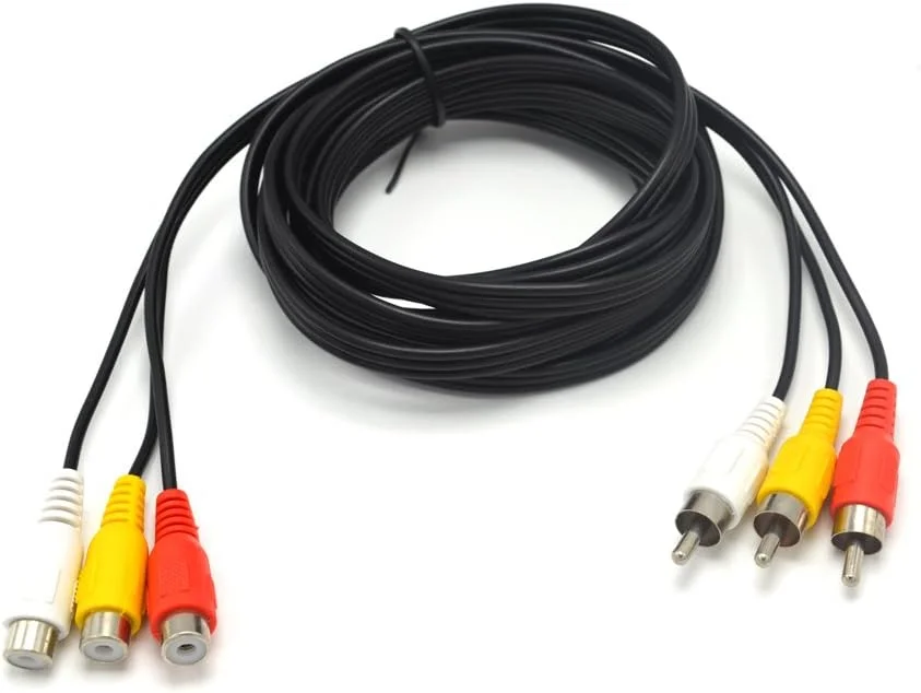 کابل افزایش طول صدا و تصویر کامپوزیت 3RCA نر به ماده 3 متری