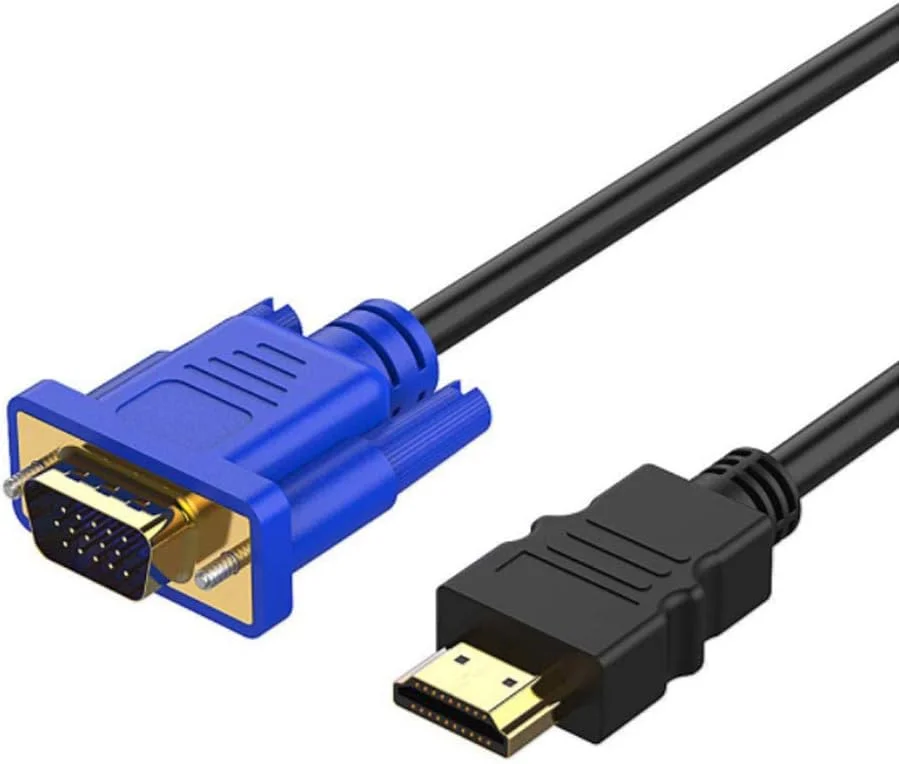 کابل تبدیل HDMI به VGA HD HALAMODO به همراه کابل صدا D-SUB نر آداپتور کابل ویدیو برای HDTV PC مانیتور کامپیوتر برای لپ تاپ تلویزیون (1.8 متری)