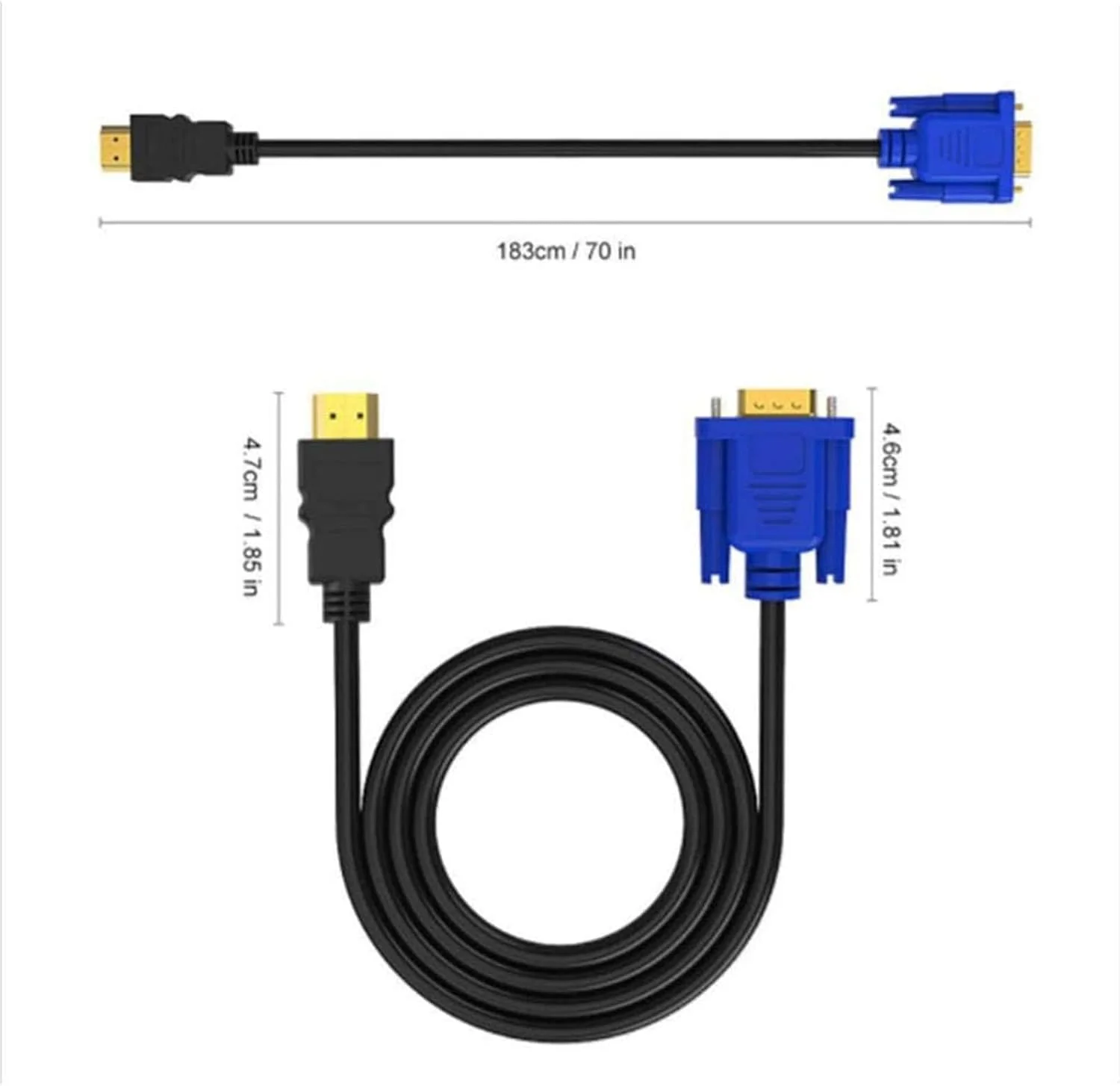 کابل تبدیل HDMI به VGA HD HALAMODO به همراه کابل صدا D-SUB نر آداپتور کابل ویدیو برای HDTV PC مانیتور کامپیوتر برای لپ تاپ تلویزیون (1.8 متری) کابل تبدیل HDMI به VGA HD HALAMODO به همراه کابل صدا D-SUB نر آداپتور کابل ویدیو برای HDTV PC مانیتور کامپیوتر برای لپ تاپ تلویزیون (1.8 متری)