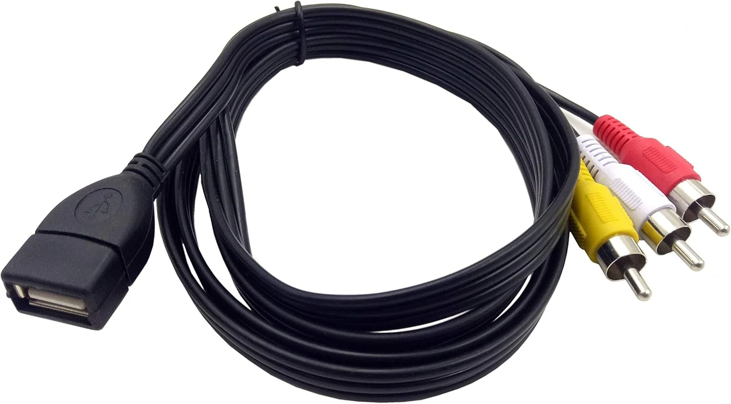 کابل USB به 3RCA هالوکیانگ، 1.5 متری، USB 2.0 مادگی به 3 RCA نری، تبدیل کننده صوتی و تصویری AV