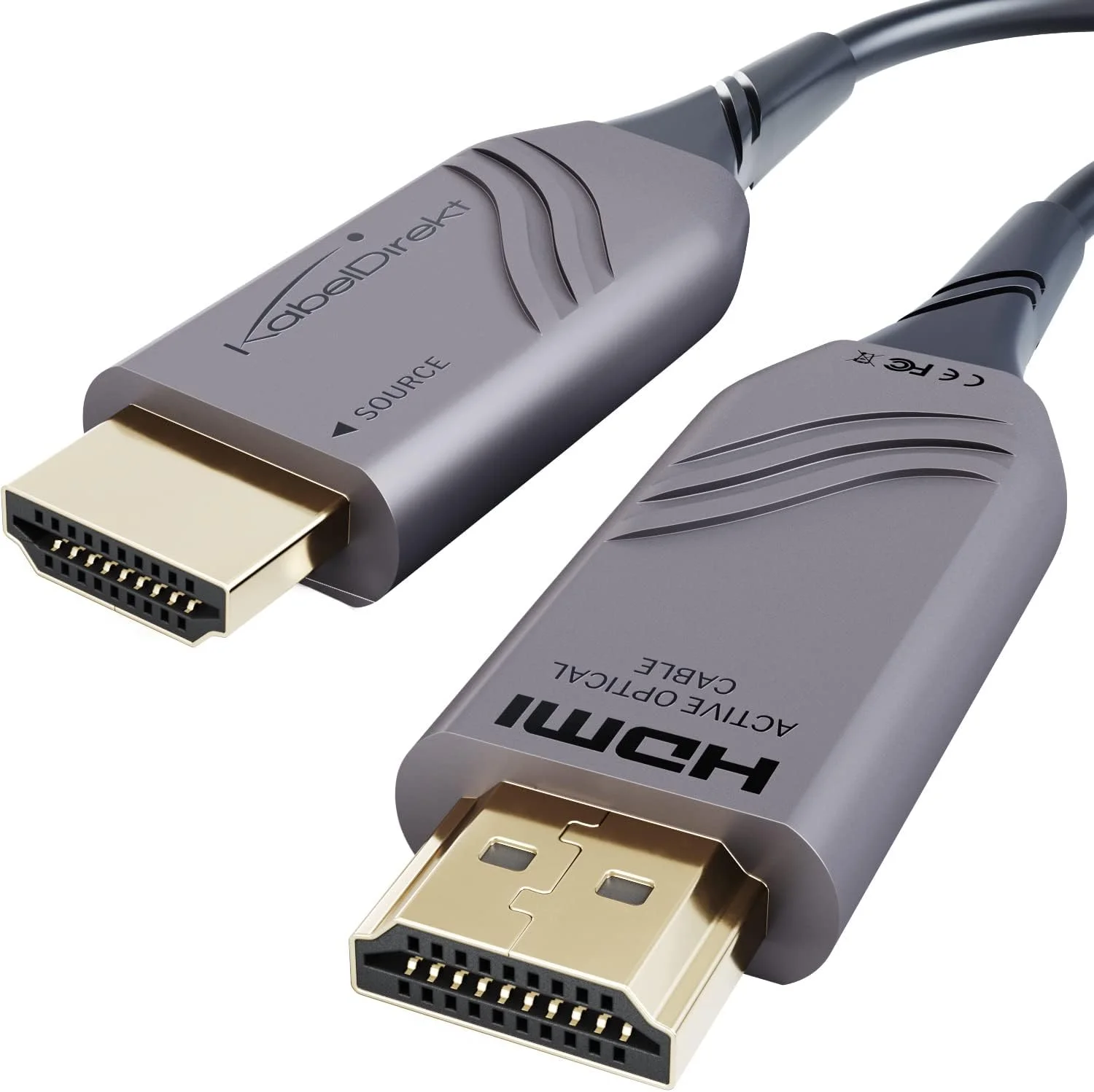 کابل HDMI 2.1 8K – 15 متری – HDMI نوری فوق العاده پرسرعت، دارای گواهی عدم افت سیگنال (8K@60Hz، کابل فیبر نوری انعطاف پذیر، دارای مجوز رسمی، انتقال بدون افت) – توسط CableDirect