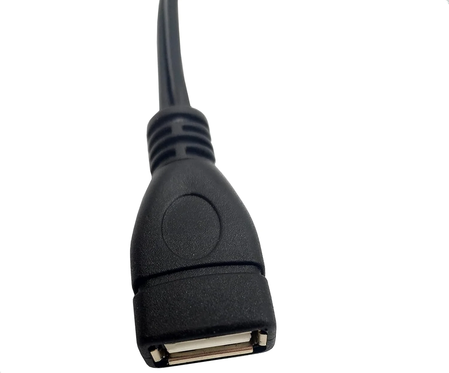کابل تبدیل USB 2.0 A مادگی به 2 RCA نری دوتایی Y اسپلیتر صدا و تصویر AV کامپوزیت - 20 سانتی متر
