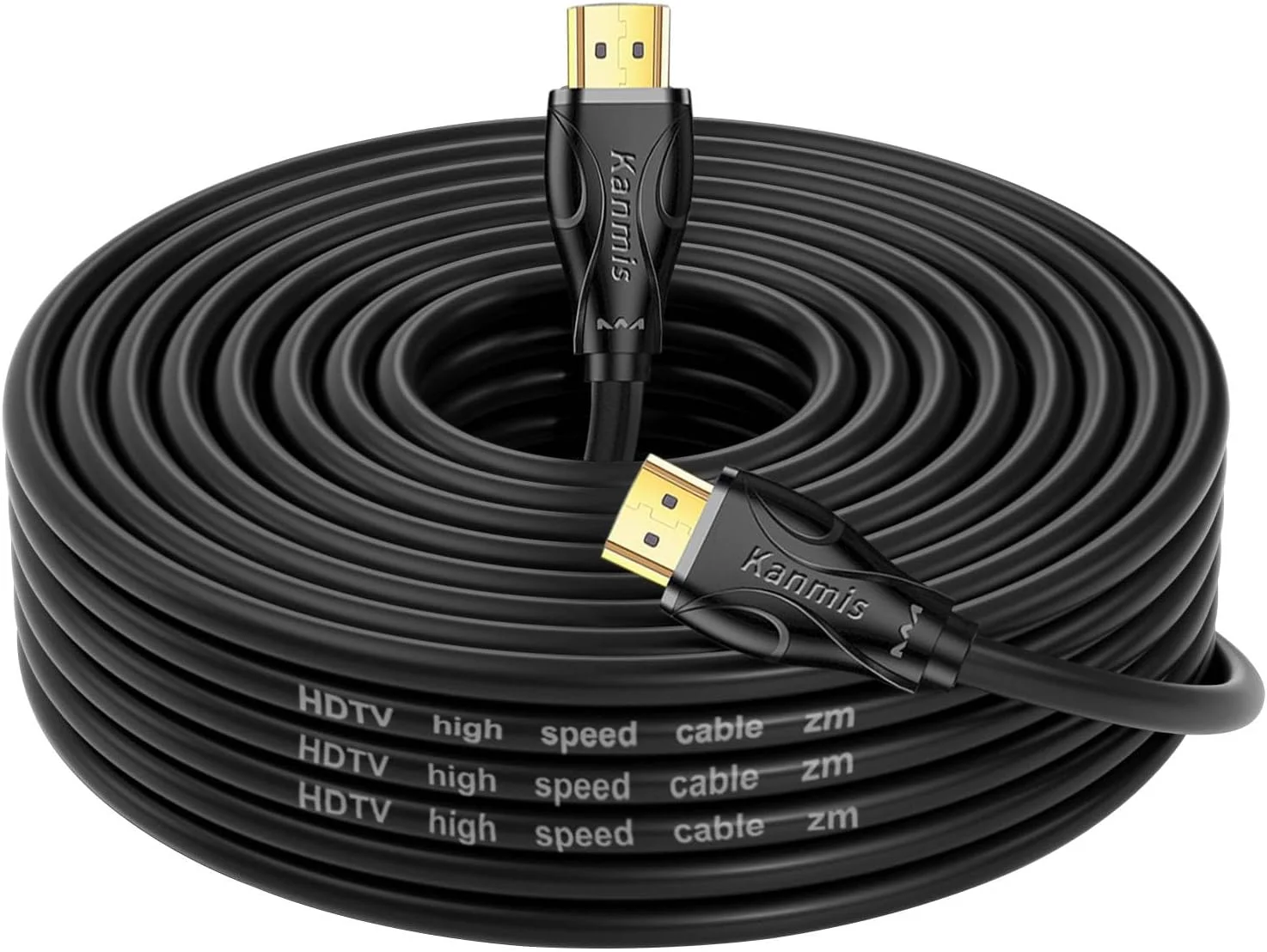 کابل HDMI 4K طول 7.5 متر، کابل های HDMI پرسرعت (HDMI2.0، 18 گیگابیت بر ثانیه، 1080P) - کابل HDMI اترنت با بازگشت صوتی و تصویری 4K، کانکتورهای با روکش طلای سرعت فوق العاده بالا، سازگار با Playstation Arc PS3 PS4 PC HDTV