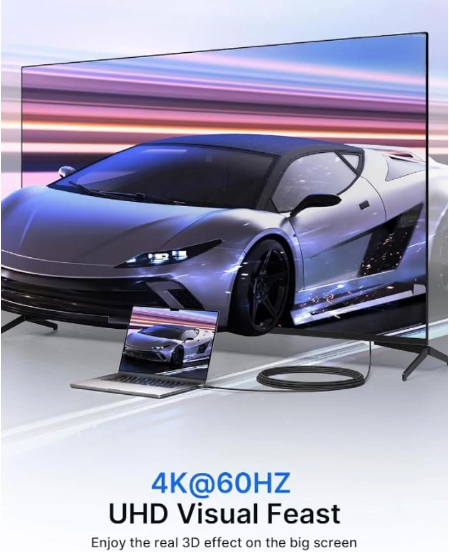 کابل مینی HDMI به HDMI 4K با سرعت بالا @ 60Hz، کابل بافته شده فوق العاده بادوام، ویدئو و صدای شفاف، رفع تاخیر سیگنال، ایده آل برای دوربین، تبلت، دوربین فیلمبرداری، رزبری پای زیرو W - جمع و جور و آماده سفر