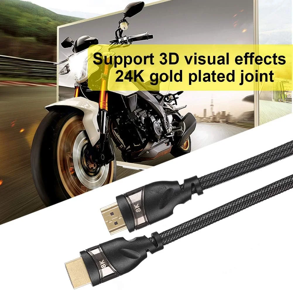 کابل HDMI، کابل HDMI پرسرعت 8K، کابل خروجی همگام سازی صوتی و تصویری با رزولوشن 7680X4320، اتصال و پخش آسان، برای کامپیوترها، گیرنده های دیجیتال، PS3، پروژکتورها (2 متری) کابل HDMI، کابل HDMI پرسرعت 8K، کابل خروجی همگام سازی صوتی و تصویری با رزولوشن 7680X4320، اتصال و پخش آسان، برای کامپیوترها، گیرنده های دیجیتال، PS3، پروژکتورها (2 متری)